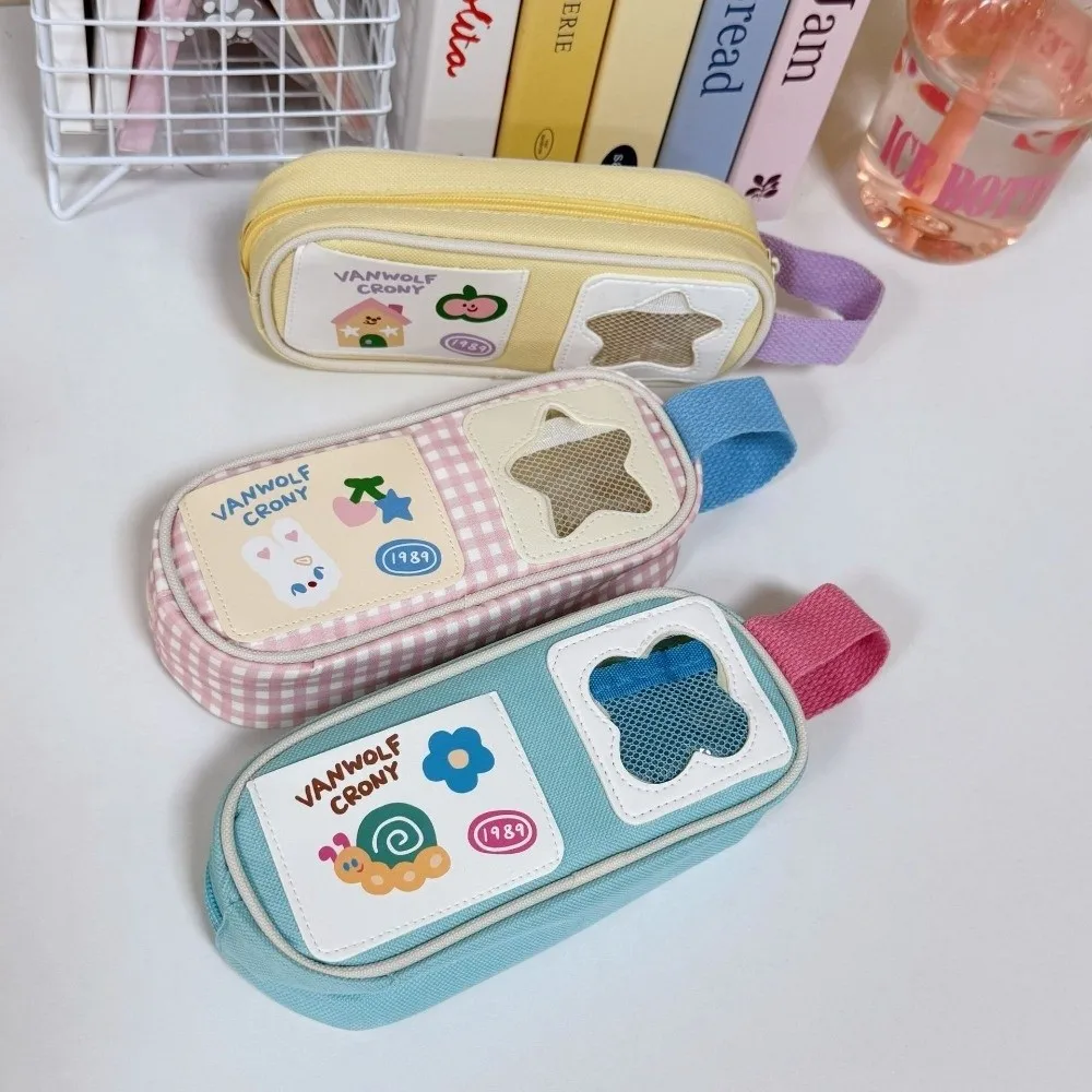 

Ins Fashion Rabbit Kawaii Pencil Bag Picnic Series Zipper Cartoon Stationery Bag Cute Creative Pen Pencil Case Boys Ang Girls