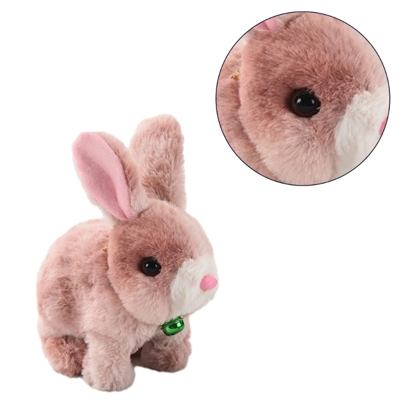 Animal peluche, conejo que camina, lindo juguete peluche eléctrico, grandes regalos para niños pequeños, niñas y niños