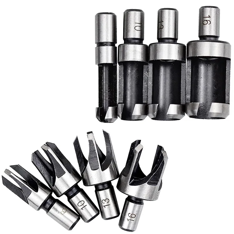 8pcs Carbon Steel Plug Taking CutterPlug Drill Woodworking Drill BitClaw Round Dowel Drill BitCarbon Steel Plug Taking Cutter