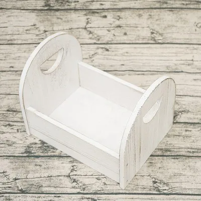 Sunshine Newborn Photography Props Small Wooden Bed Full Moon Do Old Baby Photo Bed Posing Props For Studio