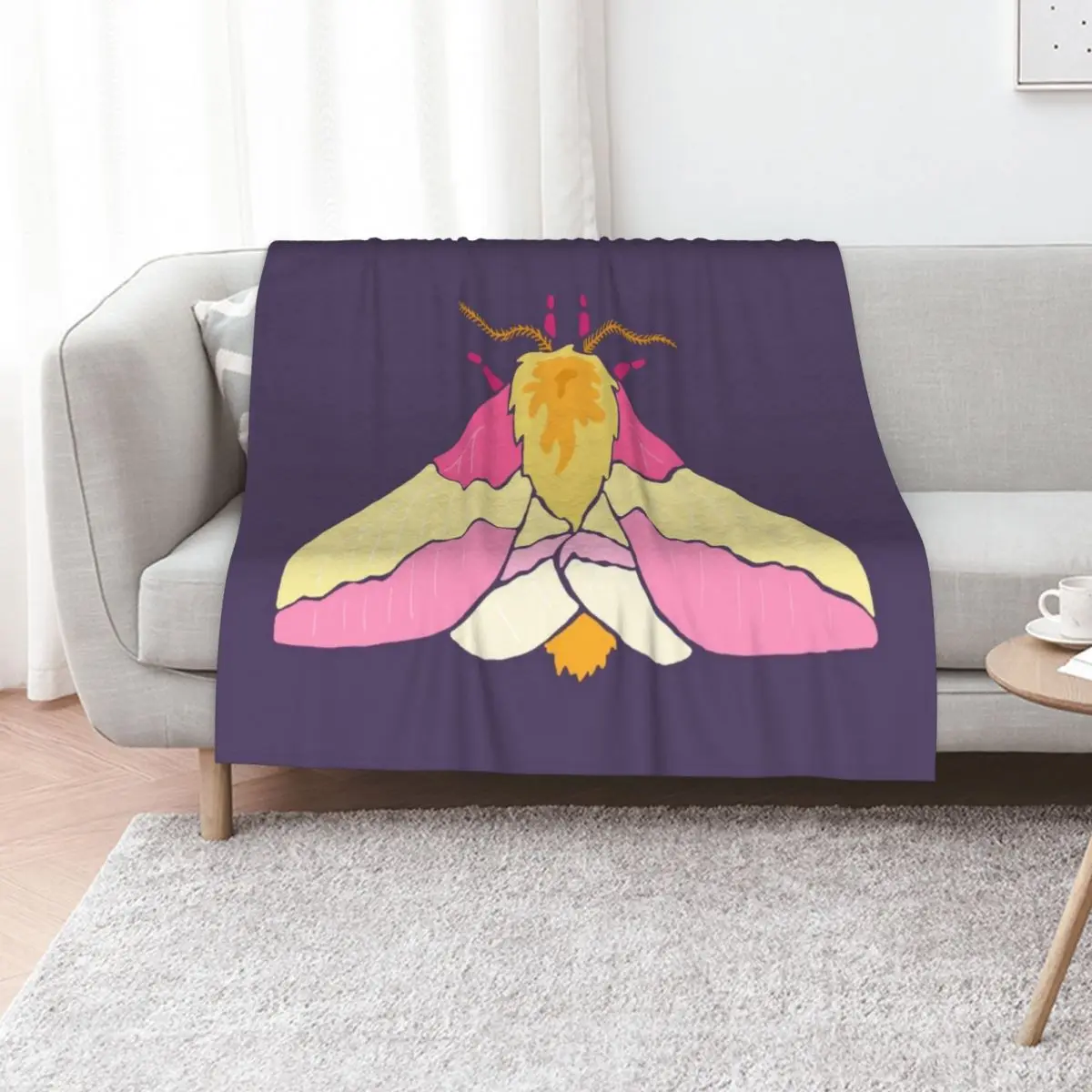 Rosy Maple Moth Throw Blanket Flannel Fabric Beach Cute Flannels Winter beds Large Blankets