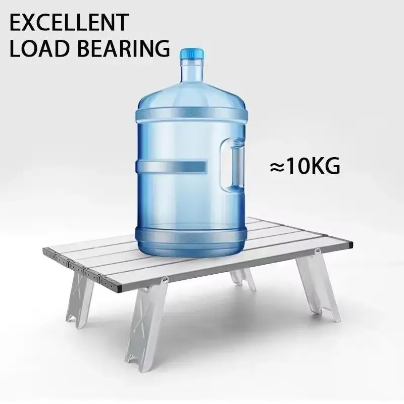 Mini Camping Table Ultralight Portable Aluminum Alloy Outdoor Table Roll-Up Folding Table for Backpacking Picnic BBQ