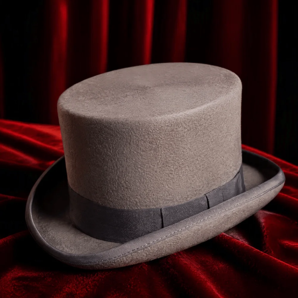 Fashion Wool Material Top Hat Satin Lining Classic Design Wool Top Hat Cylinder Hat Party Wear