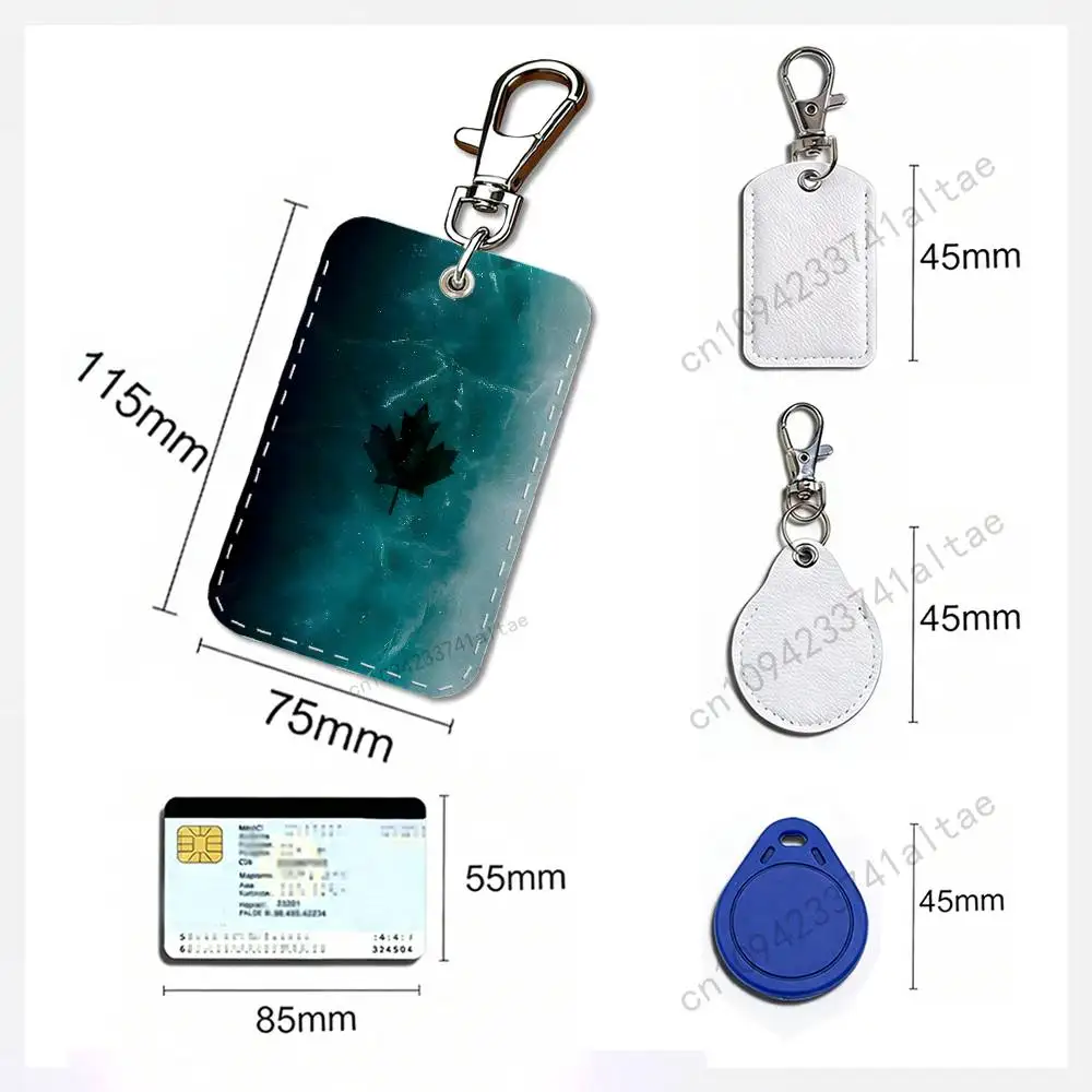 R-Rainbow Game S-Six S-Siege Rectangle Card Case Keychain Access Card Bag Key Tag Ring Leather Card Holder Key Ring Access