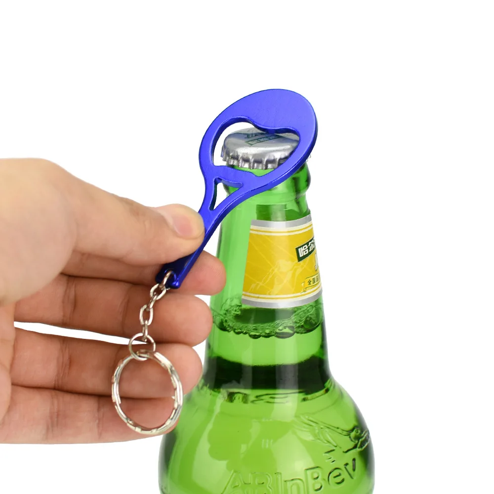 200Pcs/Lot Tennis Racket Bottle Opener Outdoor Sport EDC Metal Wine Beer Can Opener Keychain Durable