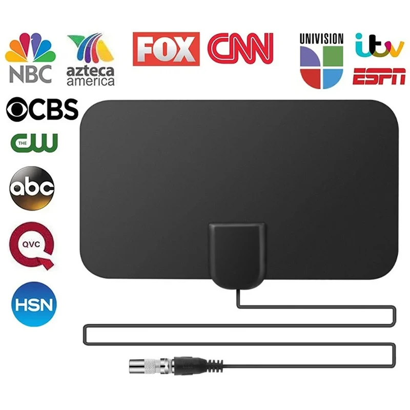 1080P 4K 13ft Cable 50 Miles Range TV Antenna Digital HD Antena Indoor HDTV 1080P 4K 13ft Cable DVB-T2 Local Channel Broadcast