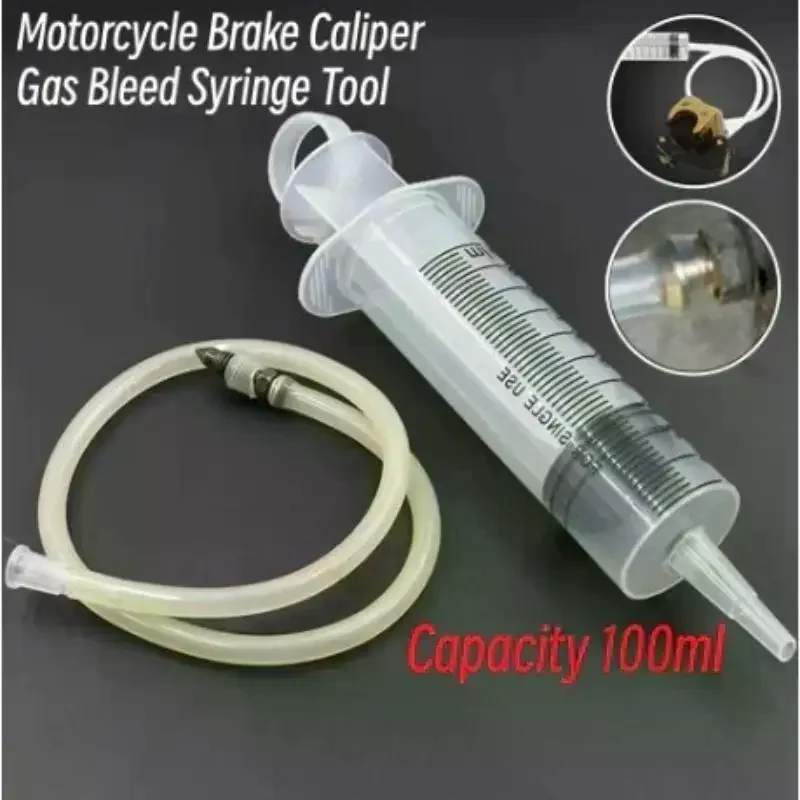 Motorcycle Brake Caliper Gas Bleeder Syringe Tool Universal 100ml Kit for Small Engine Vehicle Brake Bleeding Work