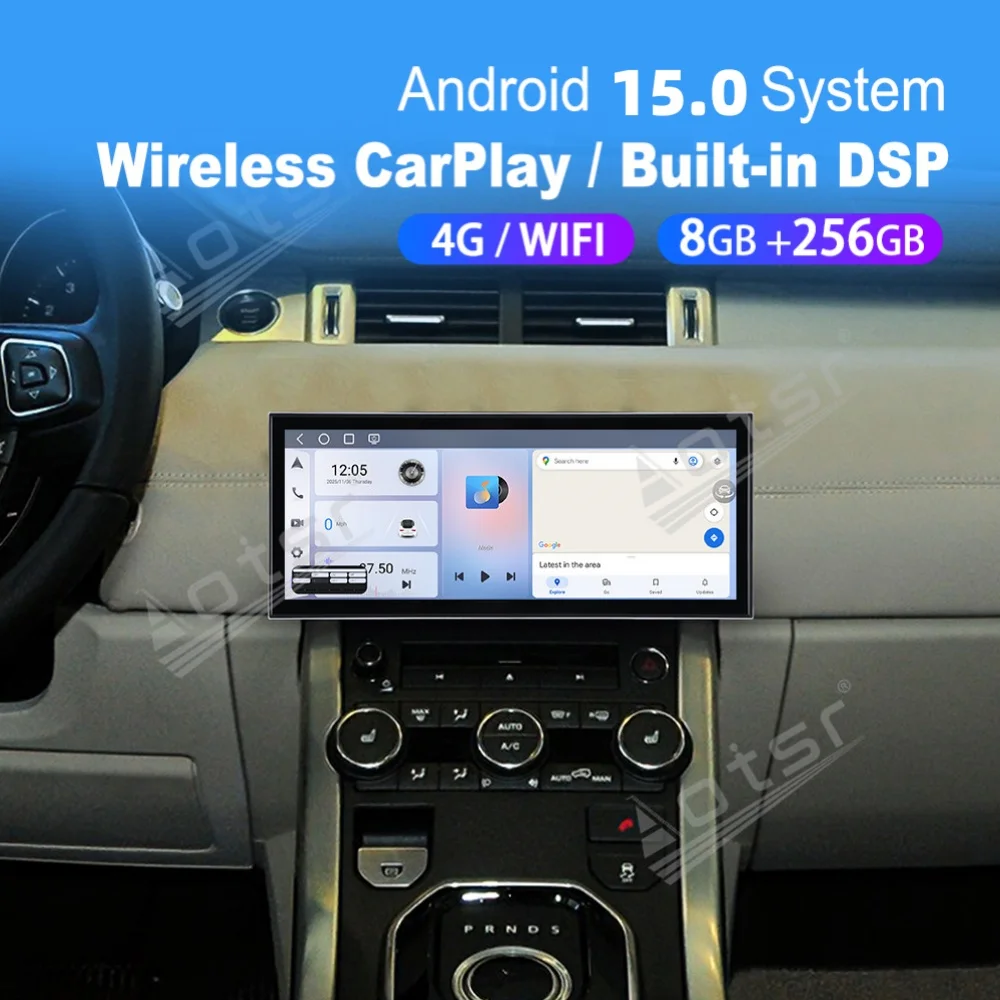 

15,8-дюймовый автомобильный радиоприемник на Android 15 с Qualcomm и Carplay для Land Rover Evoque 2012–2018, мультимедийный проигрыватель, GPS-навигатор, головное устройство