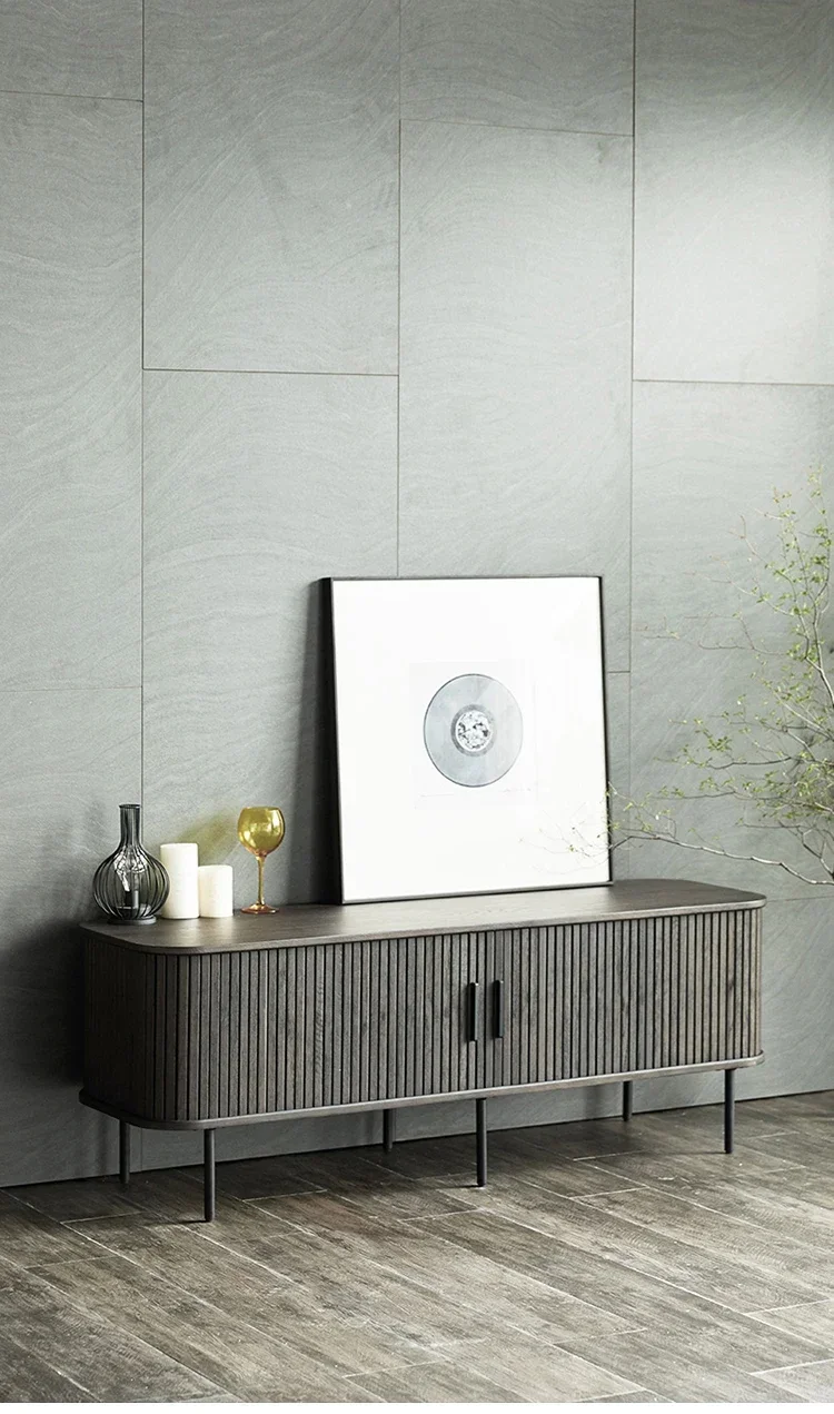 N الشمال العتيقة مصراع الباب خشب متين تلفزيون إضاءة الخزانة الفاخرة الحديثة غرفة المعيشة شقة صغيرة فيلم وخزانة التلفزيون #2