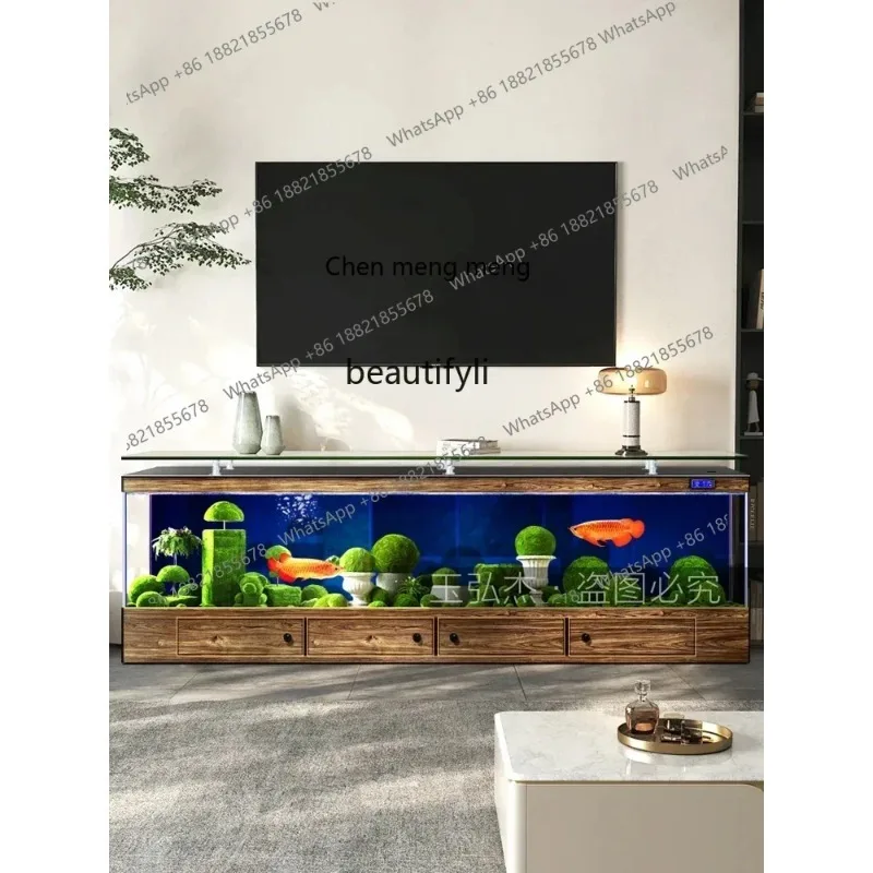 R cc182R TV Cabinet Fish Tank Living Room Floor Aquarium Integrated Back Filter Loop One-Click Sewage Discharge R