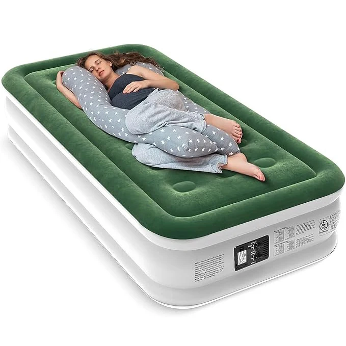 

16-Inch Double Inflatable Air Bed Built-in Pump Portable Camping/Bedroom Mattress