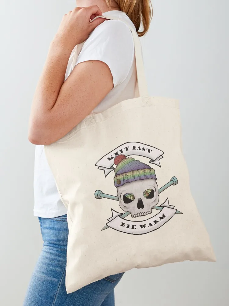 

Knit Fast Die Warm Tote Bag ecological bags eco pack shopping bag logo Large bags for women