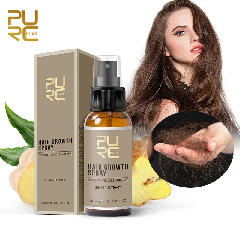 PURC Ginger Hair Spray Root Strengthening Oil Nourishing & Repairing Serum Hair Care Products Set for Men Women