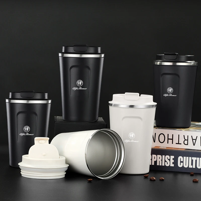 

Car Coffee Mug Thermal Insulation Cup Tea Water Thermos Cup For Alfa Romeo 147 159 GT 4C Spider Giulietta Stelvio 166 Volante 8C
