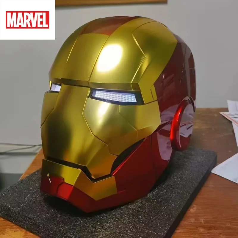 

New Tot Marvel Iron Man Autoking 1/1 Mk5 Helmet Remote And Voice Control Iron Man Automatic Helmet Mask With Led Light Boys Gift