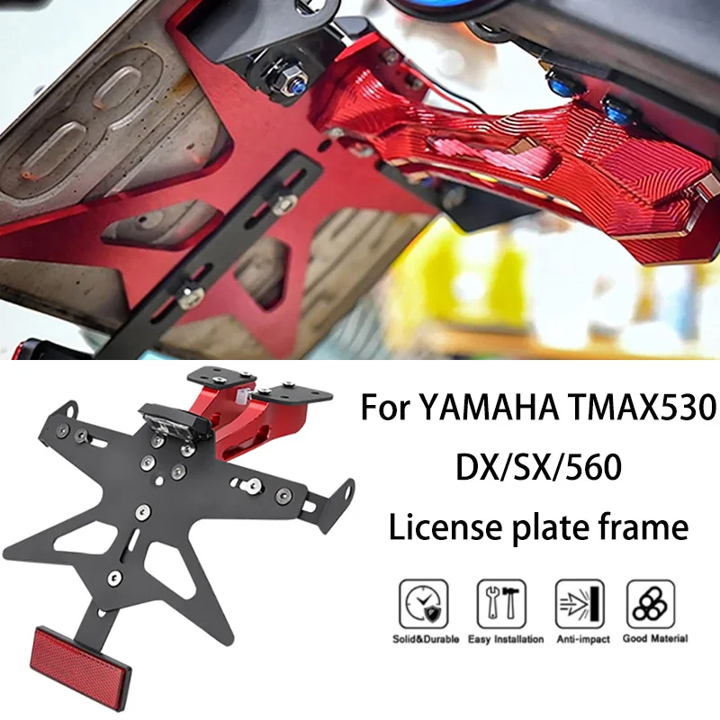 MTKRACING For YAMAHA TMAX530 DX/SX/560 2017-2021 Motorcycle License Plate Holder Rear Tail Frame Fender Eliminator Bracket