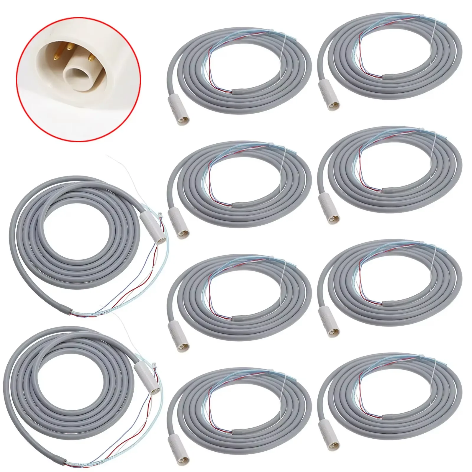 10PCS Dental Cable Tubing Tube Hose Fit EMS WOODPECKER Ultrasonic Scaler Handpiece