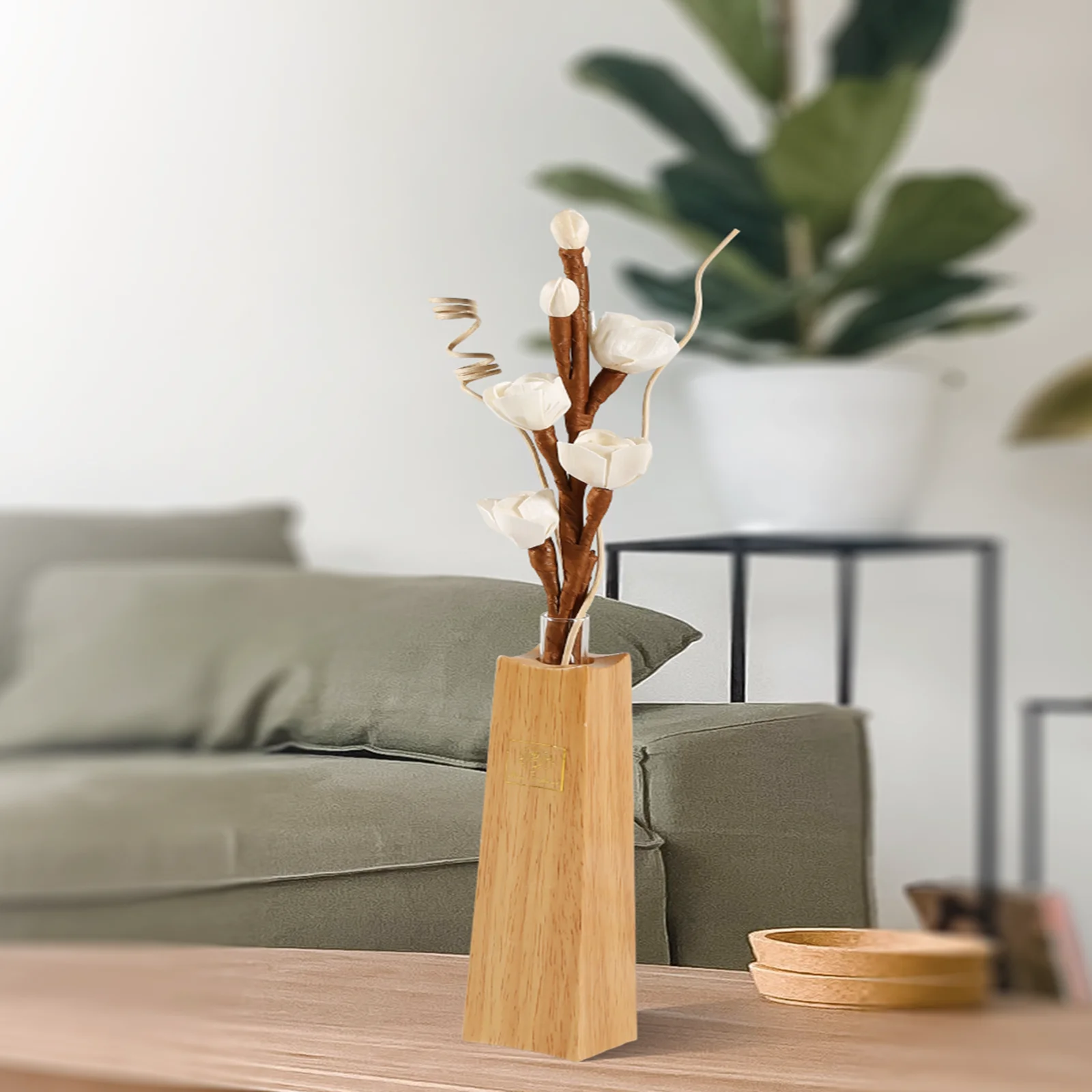 

Trmbacy Wave Spiral Natural Rattan Reed diffuser Sticks Handmade Pure white Rose Wood Flower Diffuser Sticks Rattan to add fragr