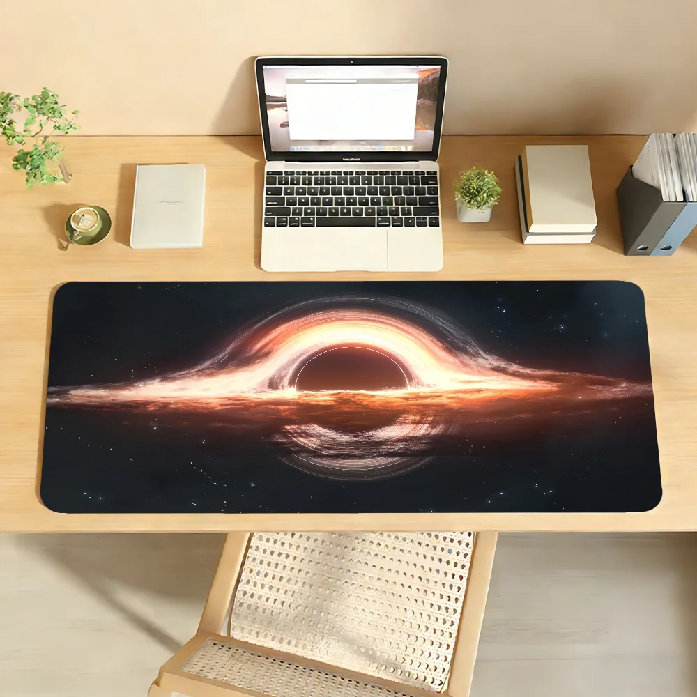 Space Black Hole Mouse Pad Non-slip Locking Edge DeskMat PC Laptop Accessories Rubber Office Keyboard Large Game XXL Carpet