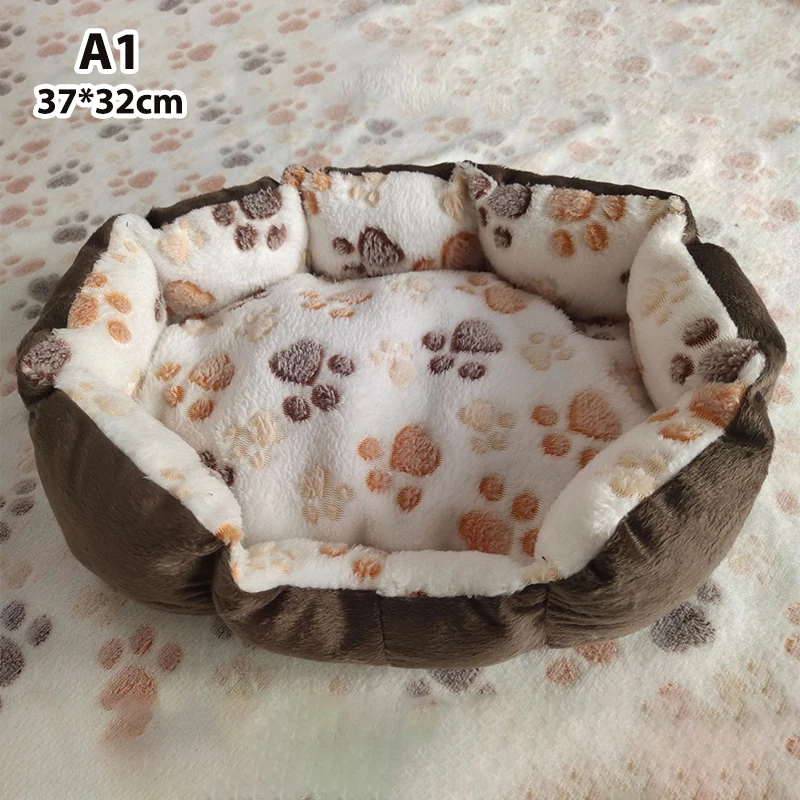 1Pc Pet dog mattress soft plush warm sofa dog bed sleeping basket comfortable non-slip cat dog bed