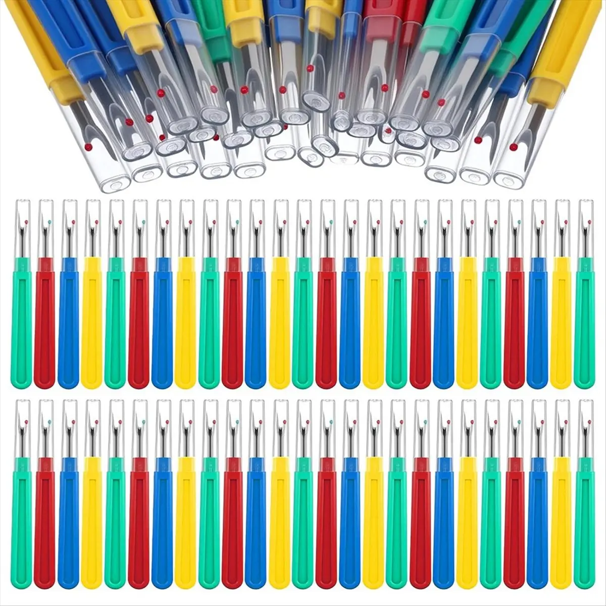*CLOS 50 قطعة مجموعة أدوات إزالة الغرز الكبيرة، كسارات التماس لأداة إزالة التطريز والخياطة، مزيج متعدد الألوان