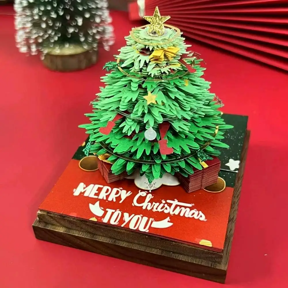 2026 ثلاثية الأبعاد شجرة عيد الميلاد التقويم مذكرة الوسادة التقويم المسيل للدموع بعيدا ورقة نحت الفن لتقوم بها بنفسك لزجة ملاحظة سطح المكتب ديكور للعام الجديد Gi Z8Y9