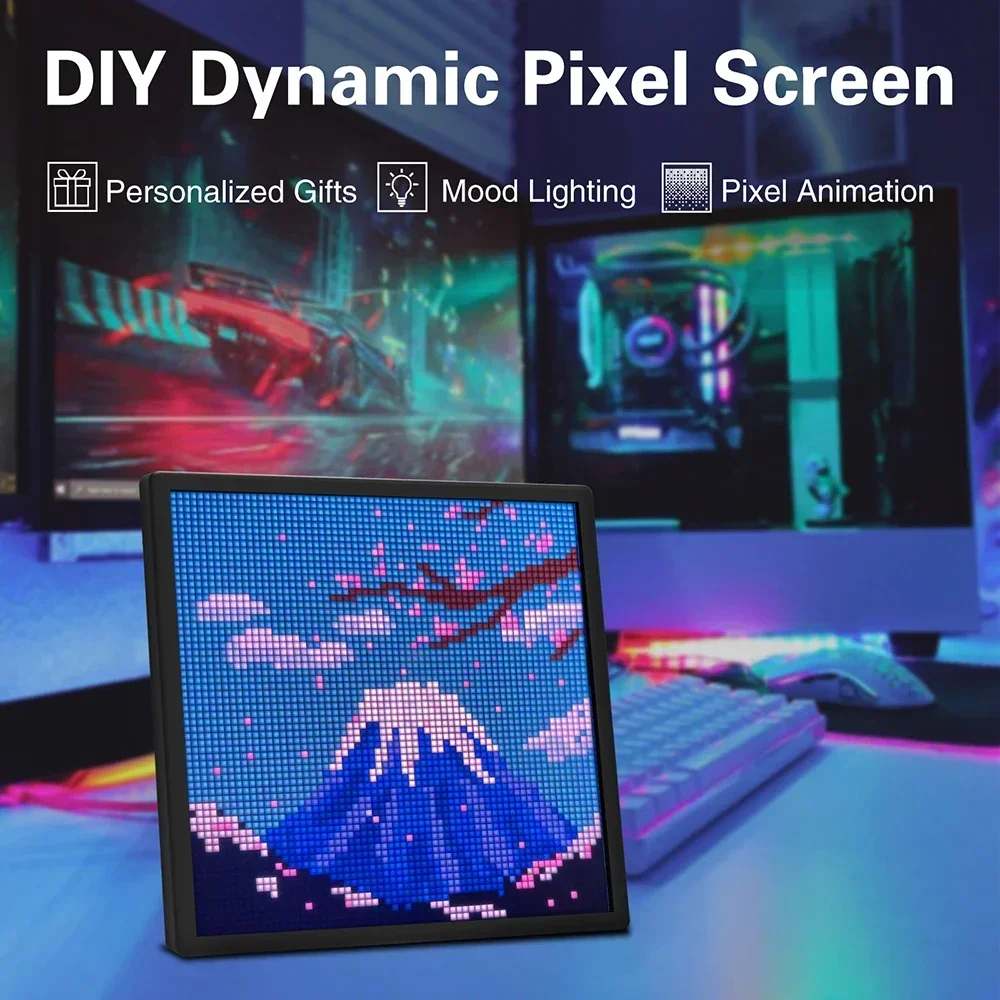 Imagem -04 - Led Pixel Display Frame para Home Decor e Luzes de Jogo Frame de Arte Digital Inteligente com Appcontrol Personalizável 64x64