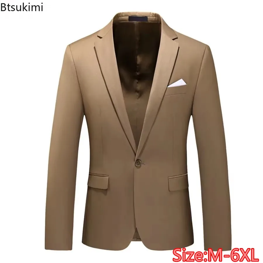 

New 2024 Men's Suit Jackets Stylish Slim Blazer Business Wedding Party Dress Suits Suitable for All Seasons Big Size Men Suits