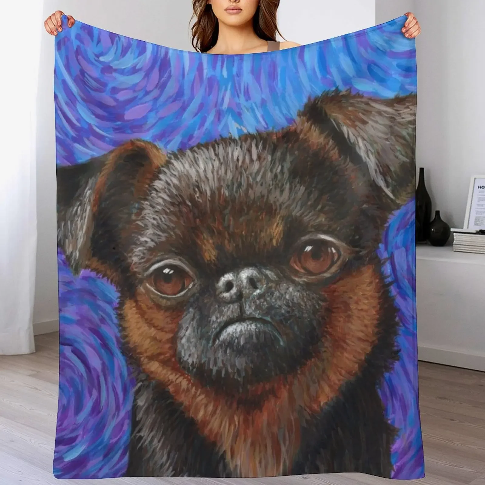 

Brussels Griffon Throw Blanket Bed Fashionable Soft Beds Decorative Sofas Warm Blankets