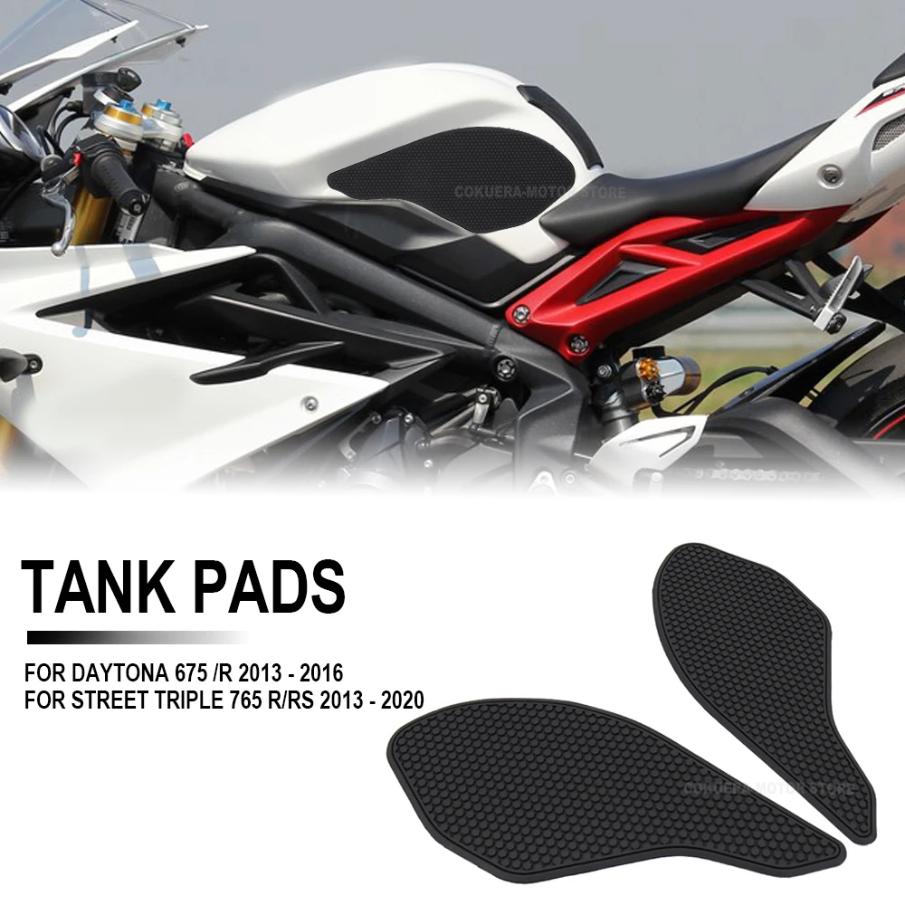 Motorcycle Tank Traction Pad Anti Slip Sticker Gas Knee Grip Protector For Daytona 675 2013 2014 2015 2016 STREET TRIPLE 13-20