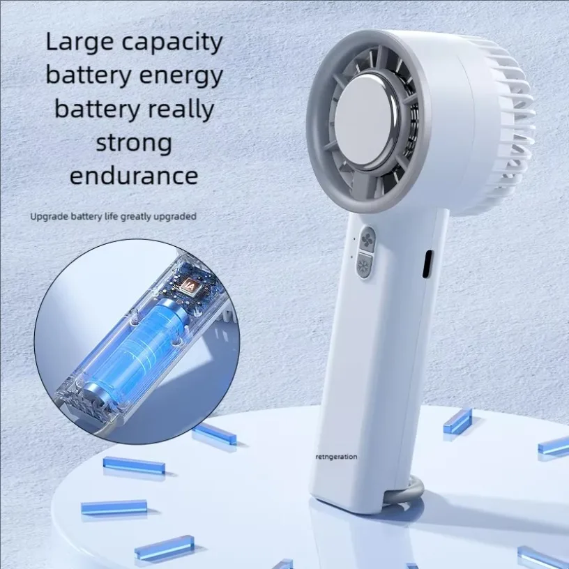 

Instant Ice Cooling Handheld Fan Semiconductor Refrigeration 3 Speeds Ultra Quiet Brushless Motor USB Rechargeable Cooler