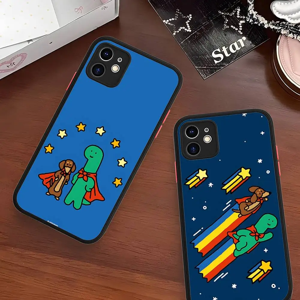 Kawaii J-JOGUMAN Studio Cartoon For Silicone Matte Phone Case For IPhone 16 Pro Max 15 14 13 12 11 X XS MAX