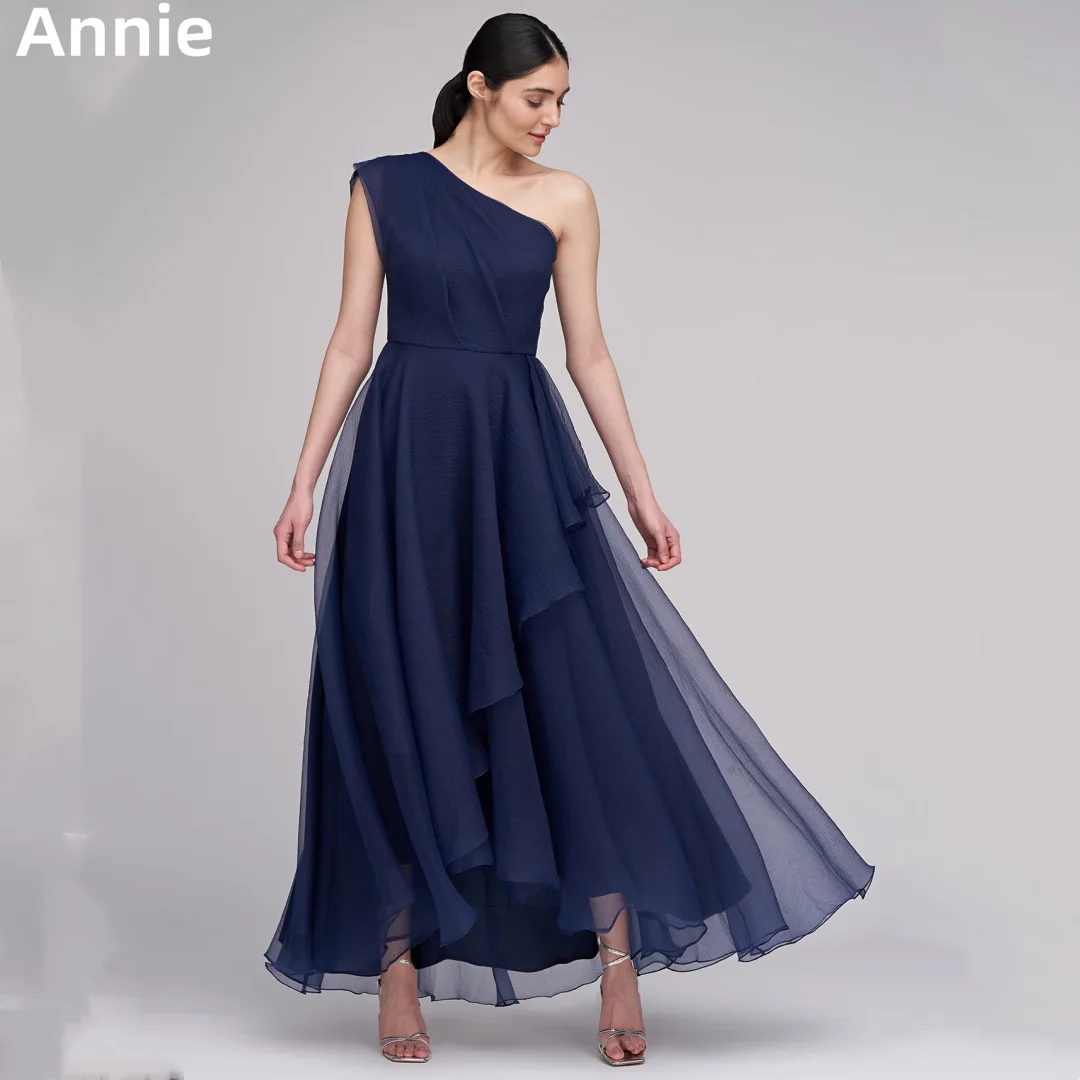 

Annie Navy Blue One Shoulder Prom Dress Elegant Lady Evening Dresses Wedding Dress Formal Occasions Dresses Vestidos De Noche