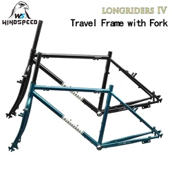 26ER NEW!! WINDSPEED LongRiders 4 Frame with Fork CR-MO Steels Travel Cycling Bicycle Parts Disc/V Brake Touring Bikes
