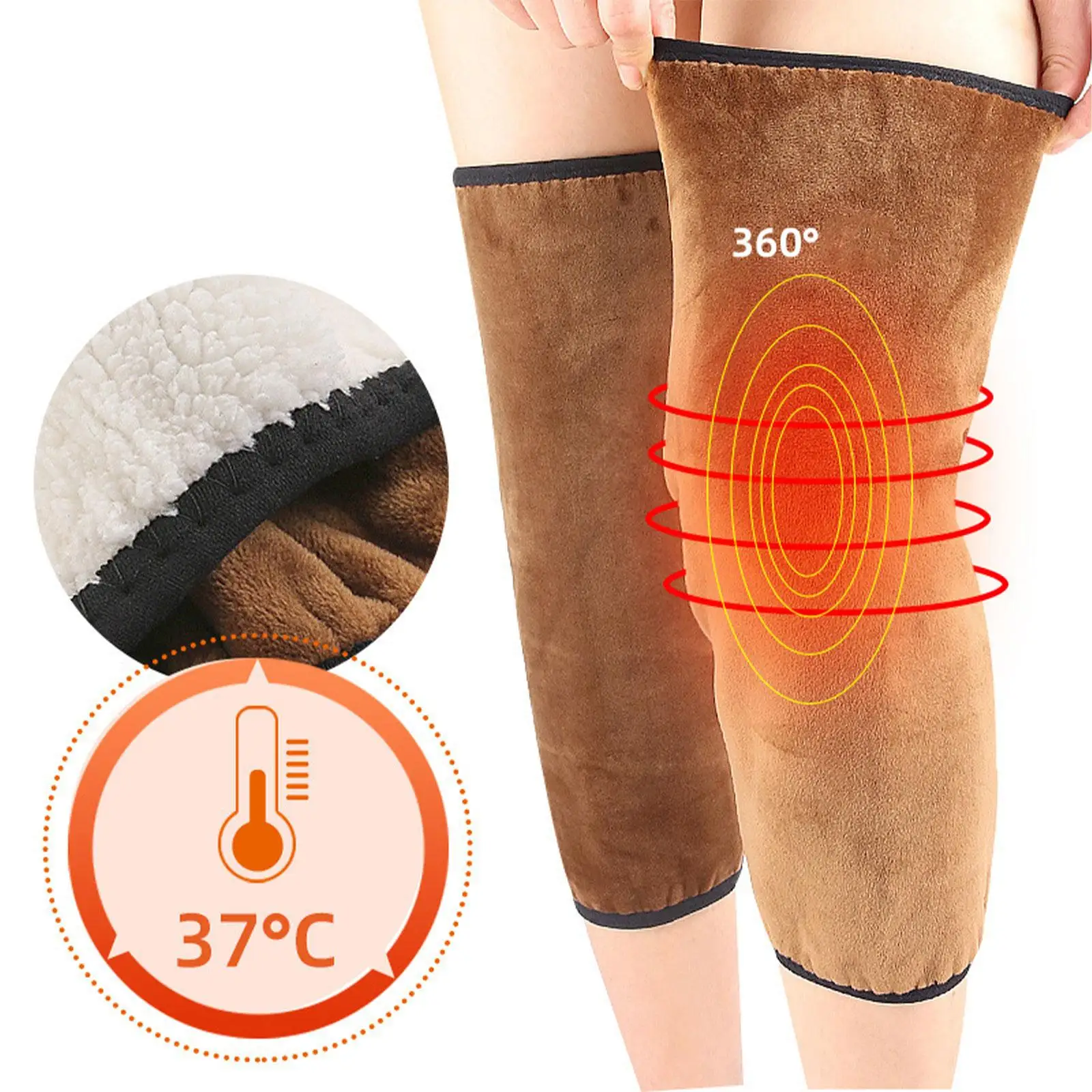 Winter Knee Warmers for Women Men Thermal Fleece Lined Knee Brace Leg Warmers Windproof Cold Weather Sports