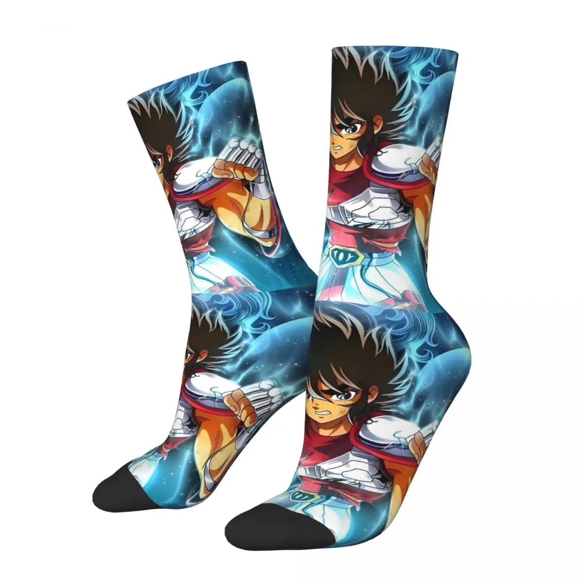 Happy Men's Socks Special Retro Saint Seiya Anime Harajuku Crazy Crew Sock Gift Pattern Printed