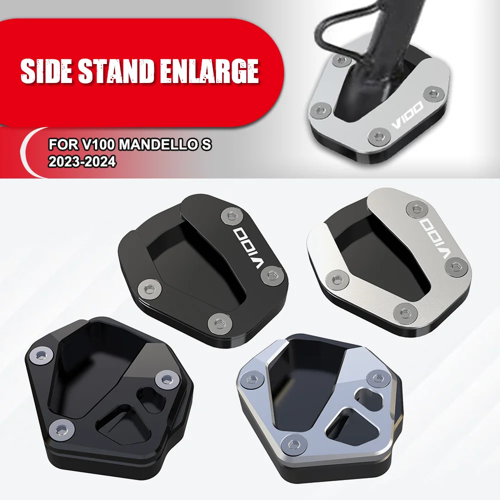 

Motorcycle For Moto Guzzi V100 Mandello S 2023-2024 Side Stand Enlarge The Foot Support Base Kickstand Accessories CNC Aluminum