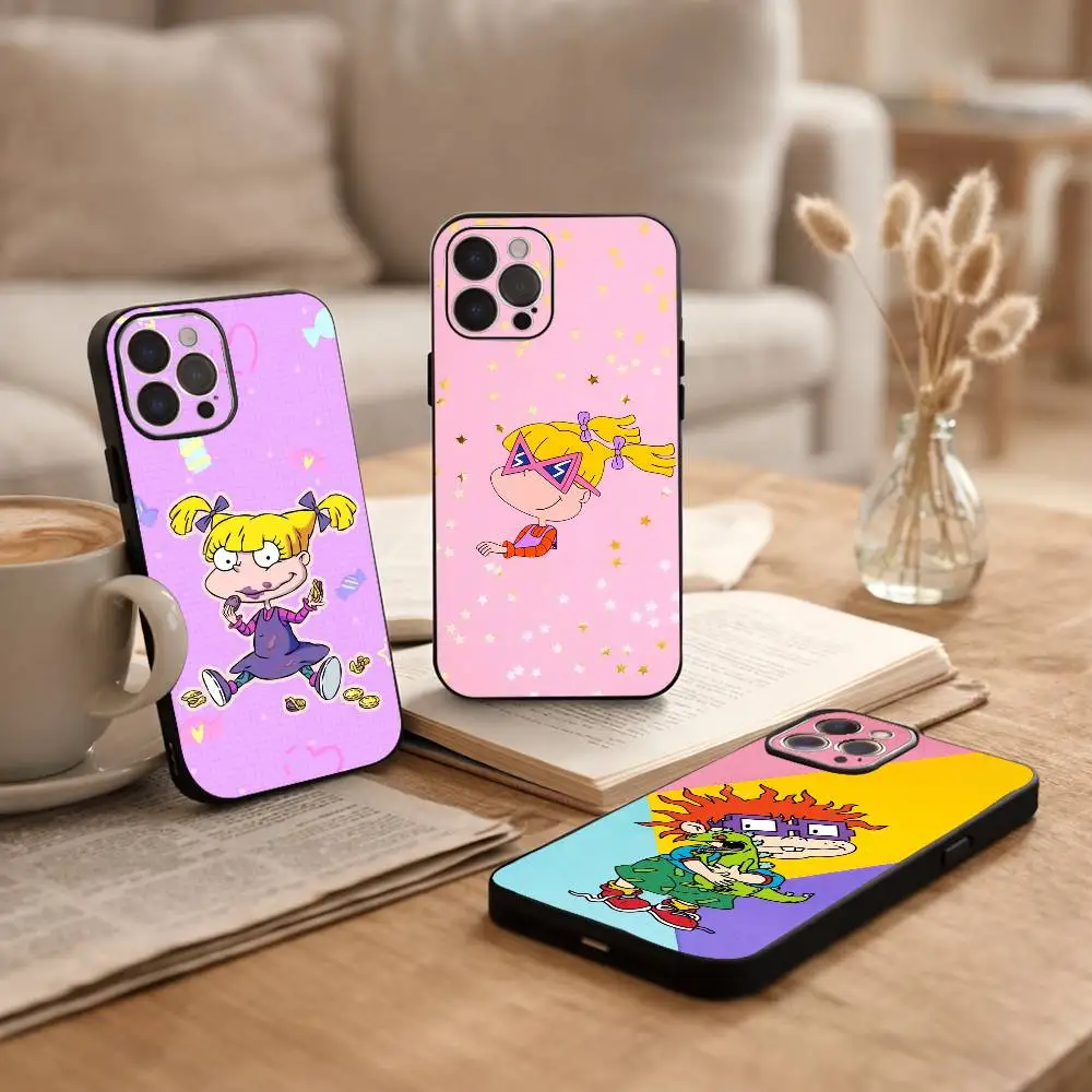 

Rugrat C-Chuckie A-AngelicaS Phone Case For iPhone17,16,15,14,13,12Plus,Pro Max,XS,5G Soft Silicone Black Cover