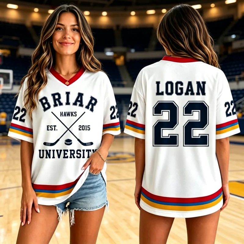 2026 Summer New Movie Off Campus Briar University Jersey Graham 44 LOGAN 22 Men Women Short Sleeve T-Shirt Tops Family Kids Tees