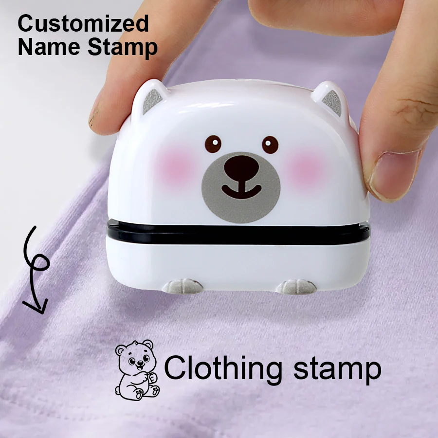 

Персонализированный Штамп для Детской Одежды с Именем в Форме Животного | Несмываемый Водостойкий Штамп для Одежды, Школьных Рюкзаков | Маркер для Ткани в Подарок в Детский Сад и Ясли, Чернила Белые и Черные