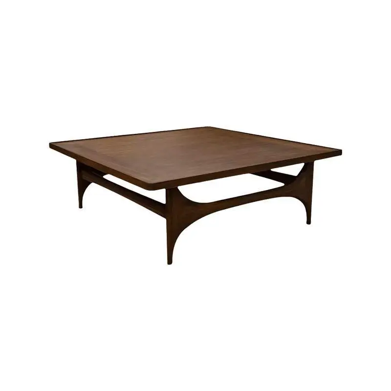 Solid wood square low table, vintage style for home living rooms, table c