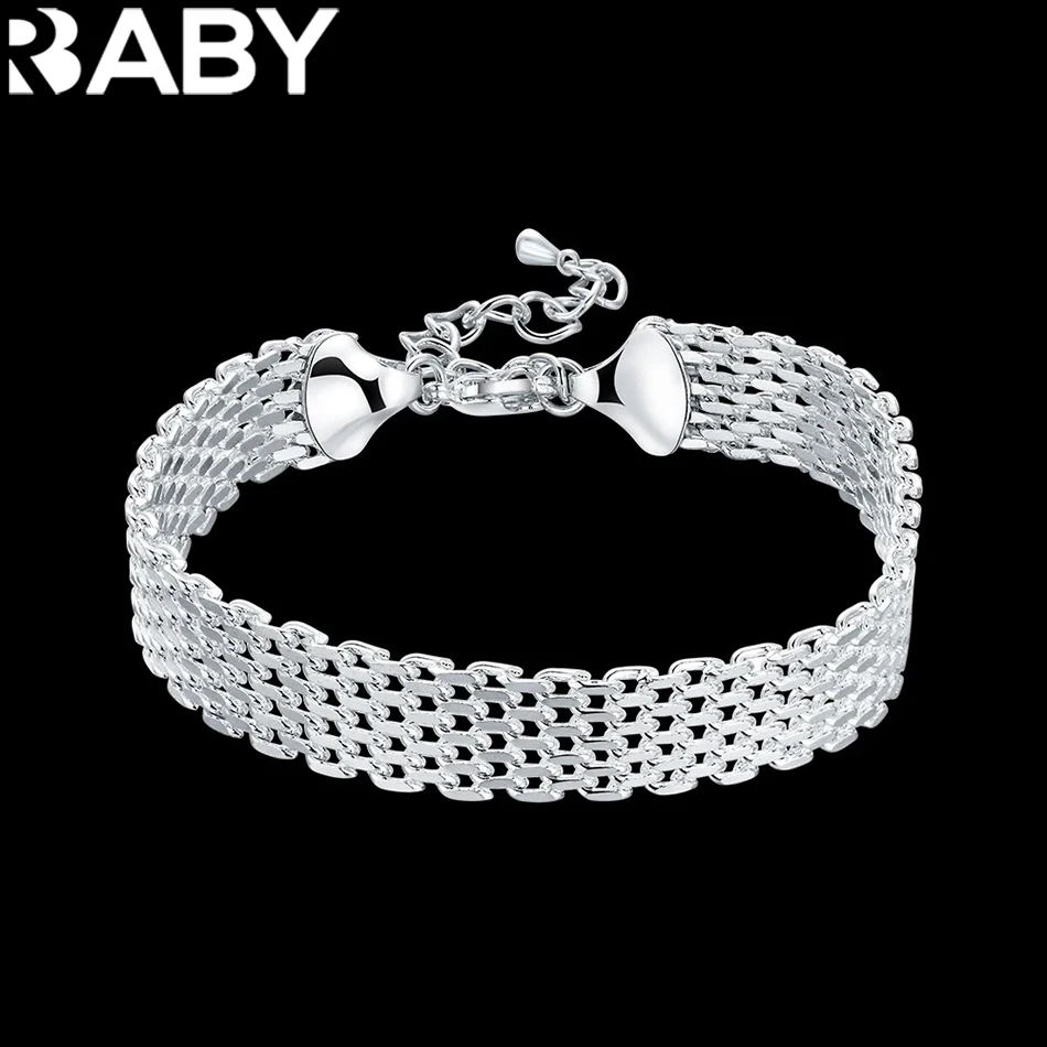 

Hot new 925 sterling silver Bracelets for women Exquisite fashion weaving chain Wedding party Christmas gifts Jewelry