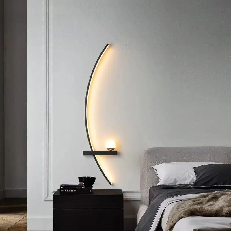 

Modern LED Wall Lamp Stripes Wall Sconce for Bedroom Bedside Living Room Study Stairs Home Decor Indoor Lighting Fixture Luster