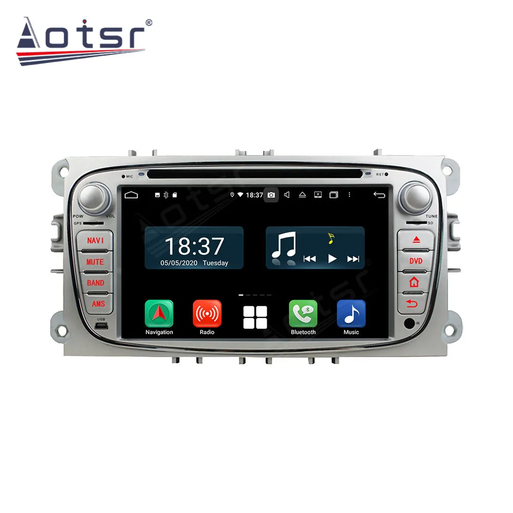 8+256G 5G QLED Car Radio For Ford silver mondeo 2008-2011 Multimedia Video Player 8 Core Android12 Carplay Stereo Navigation GPS