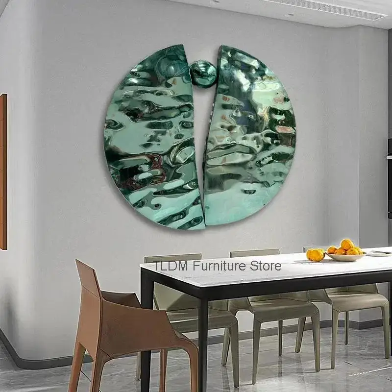 Pendant Background Stainless Room Steel Wall Decoration Hanging Living Decorations Water Ripple Hotel Decoration Home N