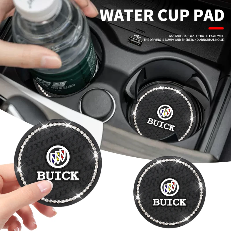 

Car Non-slip Water Cup Pad Diamond Rhinestone Bling Decoration For Buick Verano Regal Encore enclave Park Avenue Envista GL8 GL6