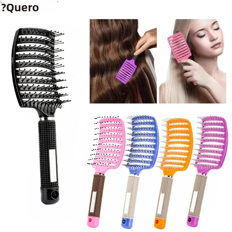Pente de cabelo profissional para massagem do couro cabeludo, escova desembaraçadora para cabelos cacheados molhados, pente largo para cabelos grossos, ferramentas de estilo de barbeiro