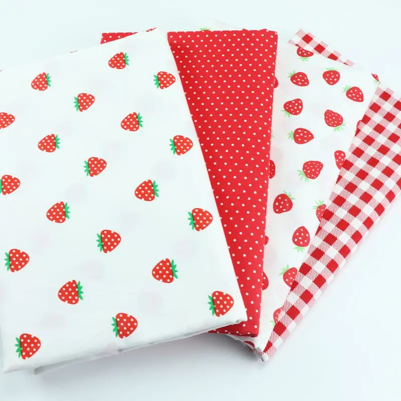 Cotton Prints Strawberry Quilting Cloth Of Handmade DIY Cotton Twill Sewing Baby&Children Sheets Dress Material