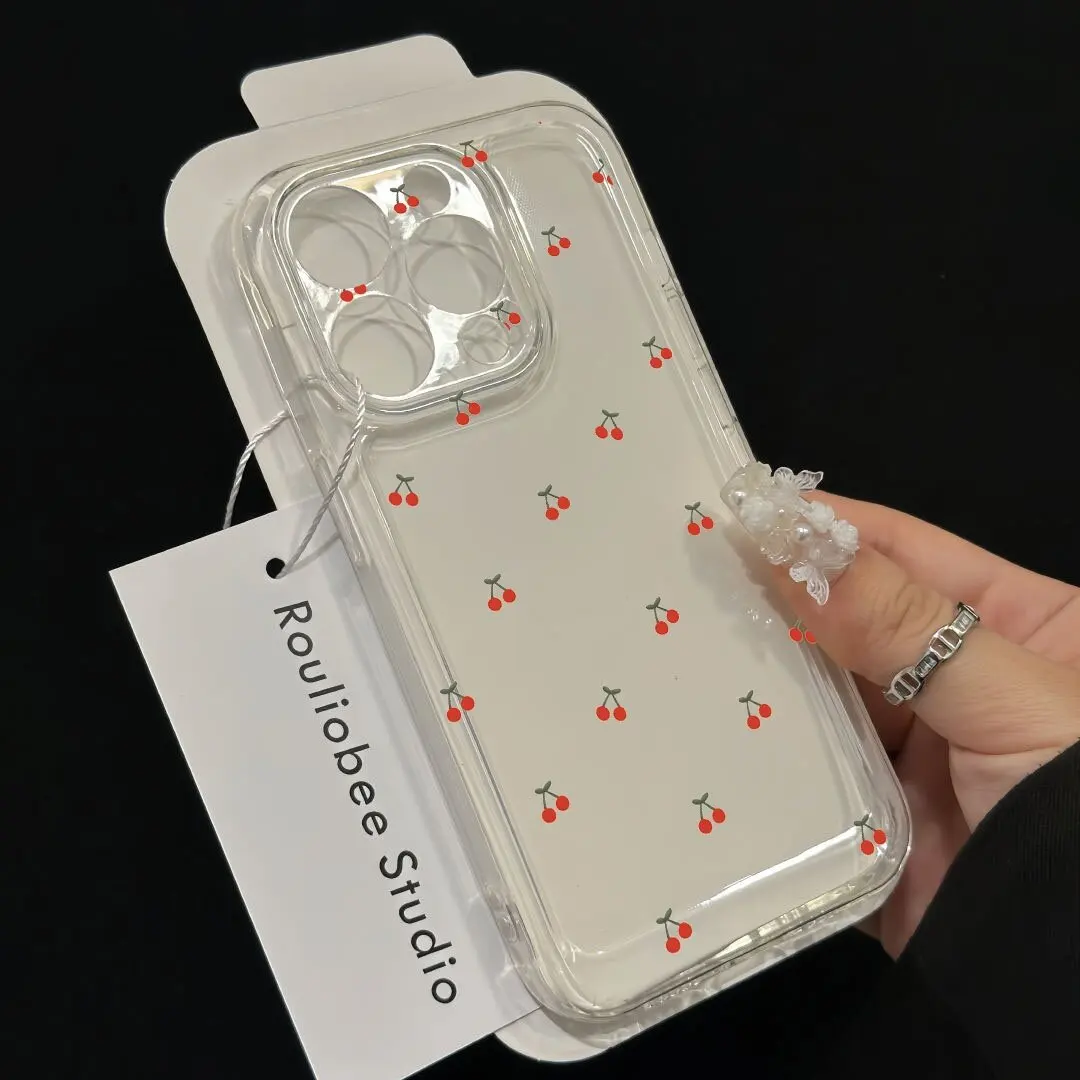 Case For Samsung Galaxy S25 S24 Ultra S23 S22 S21 S20 Plus S24FE FE A55 A56 A36 A26 A54 A52 A24 A7 2018 cover Cherry Fruit Soft