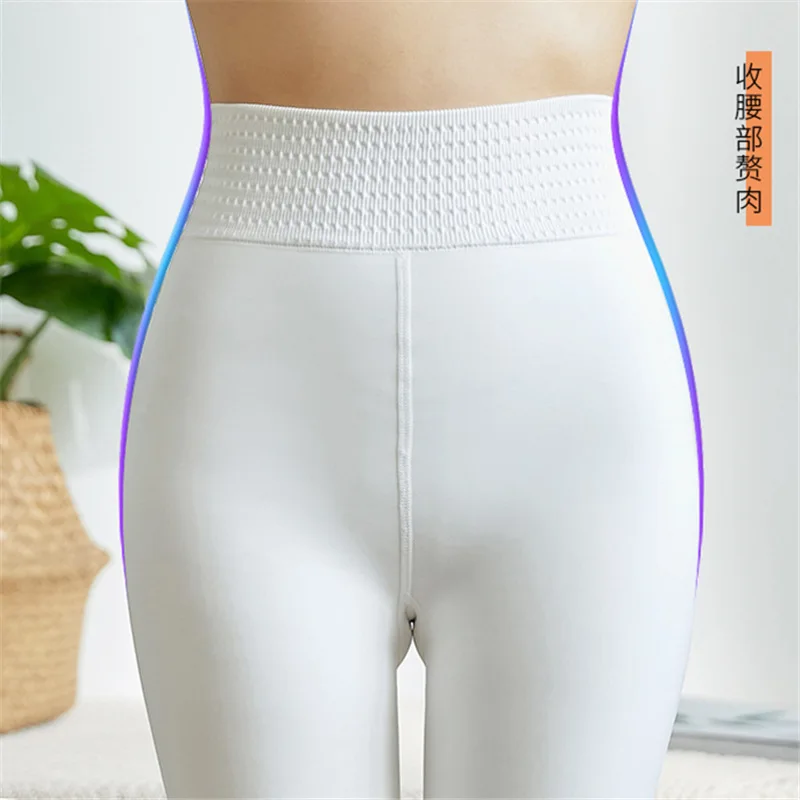 Fleece-Lined Thick Pantyhose for Women Autumn and Leggings Winter Wear Warm Sexy Pure Sweet White Silk Stockings